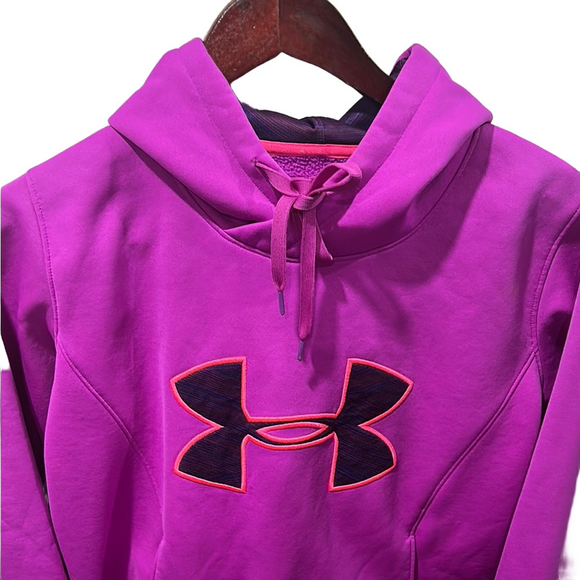 🌙Under Armour Magenta Sweatshirt size M GUC - Picture 3 of 6
